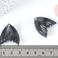 Pendentif queue de poisson acrylique noir 27mm, création bijoux plastique,lot de 2 G7279