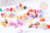 Transparent plastic drop bead mixed color 12mm, bead, colorful plastic jewelry creation, set of 20 G7271
