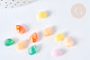 Multicolored transparent acrylic drop bead 10mm, colorful plastic jewelry creation, set of 10 G7272