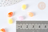 Perle goutte acrylique transparent multicolore 10mm,création bijoux plastique coloré, lot de 10 G7272
