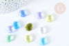 Perle goutte facettée cristal multicolore 14.5mm, création bijoux cristal DIY, lot de 10 G7292