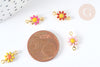 Connecteur fleur émaillée multicolore laiton doré 13mm, création de bijoux fantaisie marguerite, l'unité G7384-Gingerlily Perles