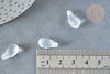 Perle goutte cristal transparent blanc 15mm, perle, X50 G7364