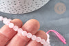 Perle ronde quartz rose facetté 6mm, création bijoux pierre, le fil de 38cm G7287