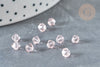 Perles toupies facettées verre rose transparent 4x3.5mm, création bijoux cristal autrichien,lot de 20 - G588-Gingerlily Perles