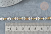 Chaine perles acrylique géométrique facettée 6mm fer doré, Chaine dorée création bijoux, le mètre G7354-Gingerlily Perles