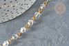 Chaine perles acrylique géométrique facettée 6mm fer doré, Chaine dorée création bijoux, le mètre G7354-Gingerlily Perles