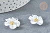 Pendentif zamac fleur blanche 23,5mm, création bijoux,perles zamac,bijou fleur blanche l'unite G7361-Gingerlily Perles