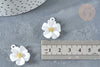 Pendentif zamac fleur blanche 23,5mm, création bijoux,perles zamac,bijou fleur blanche l'unite G7361-Gingerlily Perles