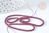 Round pink red metallic glass beads 2.5mm, beads for glass jewelry creation, 35.8cm wire, G8708