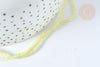 Round faceted glass bead transparent light yellow 2~2.5mm, DIY, 37cm wire, X1 G7335