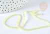 Round faceted glass bead transparent light yellow 2~2.5mm, DIY, 37cm wire, X1 G7335