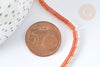 Perles Tube à facettes rouge orangé 4.5x2.5mm,perle tissage et fabrication bijoux,le fil de 36cm G7342-Gingerlily Perles