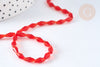Perles Losanges facettées rouge transparent 8x4mm, création bijoux cristal, le fil de 58.4cm G7343-Gingerlily Perles