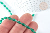 Perles Losange verre transparente facettée vert moyen 8X4mm, perle verre vert, fabrication bijoux,le fil de 58cm G7345-Gingerlily Perles
