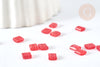 Perles rocaille carré verre rectangle rouge transparent,création bracelet, perle tila,4.5mm,2 trous, Les 50 (4.8GR) G7482-Gingerlily Perles