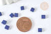 Perles rocaille carré verre rectangle bleu opaque, création bracelet, perle tila,4.5mm,2 trous, Les 50 (4.8GR) G7486-Gingerlily Perles