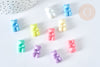 Dije de oso de plástico multicolor de 18 mm, creación de joyería de plástico de colores, juego de 10 G7466