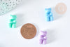 Dije de oso de plástico multicolor de 18 mm, creación de joyería de plástico de colores, juego de 10 G7466
