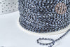 Cordón de nailon con cuentas negras iridiscentes de 1,5 a 3 mm, creación de joyas, bordado de alta costura, por metro G7475