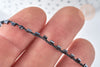 Cordón de nailon con cuentas negras iridiscentes de 1,5 a 3 mm, creación de joyas, bordado de alta costura, por metro G7475