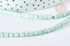 Perle agate naturelle teintée vert clair heishi tube 4mm, création bijoux pierre naturelle, le fil de 38cm G5824-Gingerlily Perles