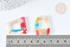 Pendentif trapèze acétate multicolore 29,5mm, création bijoux plastique,lot de 2 G7582-Gingerlily Perles