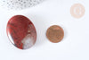 Natural red jasper tumbled stone oval polished 44-45mm, natural lithotherapy stone, unit G7580