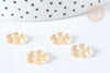Perle breloque fleur en verre peinte transparente paillettes dorées 11,5mm, création bijoux verre, lot de 10 G7564-Gingerlily Perles