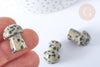 Natural Dalmatian jasper mushroom massage stone lithotherapy 20-21mm, lithotherapy stone, unit G7912