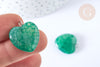 Pendentif cœur agate brésilienne vert foncé fer argenté 22mm, création bijoux pierre naturelle,l'unité G7927-Gingerlily Perles