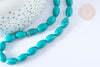 Natural dark turquoise tinted oval Howlite bead 12mm, stone, set of 5, X1 G8743