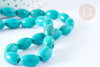 Natural dark turquoise tinted oval Howlite bead 12mm, stone, set of 5, X1 G8743
