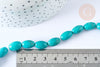 Natural dark turquoise tinted oval Howlite bead 12mm, stone, set of 5, X1 G8743