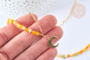 Collier ou Bracelet breloque lune laiton doré perles agate teintées, idée cadeau anniversaire, cadeau fête des mères, l'unité G7898-Gingerlily Perles
