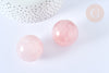 Natural rose quartz ball bead 16mm, rolled rose quartz, lithotherapy session, X1, G7837