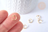 anneaux ronds acier doré, fourniture acier, anneaux ouverts, fournitures dorées,sans nickel,anneaux dorés,apprêt doré, lot de 50, 8mm-G2212-Gingerlily Perles