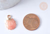 Pendentif coquillage zamac doré rose 19mm, pendentif création bijoux DIY x2 G2470