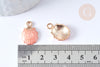 Colgante de concha de zamac de oro rosa 19 mm, colgante de creación de joyería DIY x2 G2470