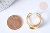 Bague réglable pour cabochon 10mm en acier 201 inoxydable doré, un support bague personnalisable création bijoux,l'unité G7755-Gingerlily Perles