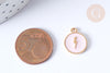Pendentif médaille rond éclair émail zamac doré 16mm, pendentif laiton émaillé, l'unité G7943-Gingerlily Perles