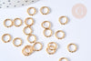 Anneaux ouverts torsadés ronds laiton doré 8mm ,anneaux ouverts laiton sans nickel , lot de 20 G7914-Gingerlily Perles