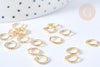 Anneaux ouverts torsadés ronds acier 304 inoxydable doré 8mm ,anneaux acier inoxydable sans nickel , lot de 10 G7757-Gingerlily Perles