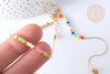 Bracelet Perles de rocailles japonaises rondes couleurs mixtes acier 304 inoxydable doré 19cm, bijou à offrir, bracelet amitié femme, perles de rocaille,19cm, G7902-Gingerlily Perles