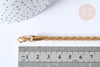 Bracelet Chaines torsadées acier 304 inoxydable doré 17,8cm, bracelet femme, l'unité G7791-Gingerlily Perles