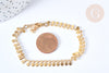Bracelet Pastilles rondes acier 304 inoxydable 18cm, création bijoux ,bracelet acier doré inoxydable, sans nickel, l'unité G7909-Gingerlily Perles