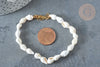 Bracelet Coquillages naturels blancs laiton doré 19,5cm, idée cadeau bijoux coquillage naturel, l'unité G7803-Gingerlily Perles