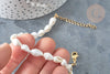 Bracelet Coquillages naturels blancs laiton doré 19,5cm, idée cadeau bijoux coquillage naturel, l'unité G7803-Gingerlily Perles