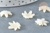 Pendentif feuille en résine poudre paillettes dorées 13mm, création de bijoux fantaisie,lot de 10 G7851-Gingerlily Perles