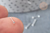 piercing clou argent massif cristal 1.5mm, piercing nez 925 boule perle argent massif piercing oreilles nez stud ajustable G5150-Gingerlily Perles